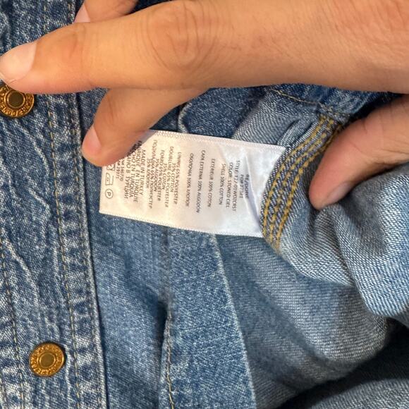 RE/DONE Oversized Crop Shirt in Rustic Indigo Size Large - Picture 5 of 6